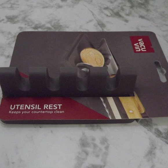 Gray Silicone Utensil Rest Holder - Original Vacu Vin Silicone Utensil Rest - Picture 4 of 4